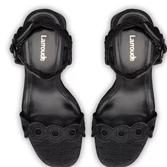 Larroude Women's Dolly Broderie Slip on Sandals - Picture 4 of 4